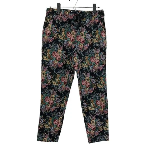 Asos Design Floral Woven Tapestry Cropped Pants - Picture 3 of 6